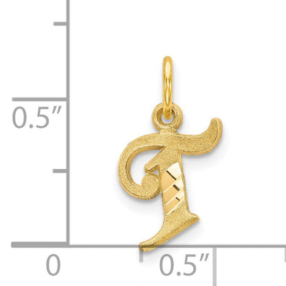 14k Letter T Initial Charm