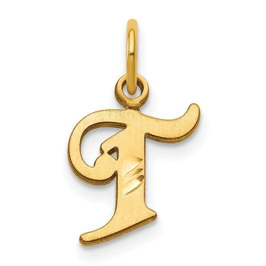 14k Letter T Initial Charm