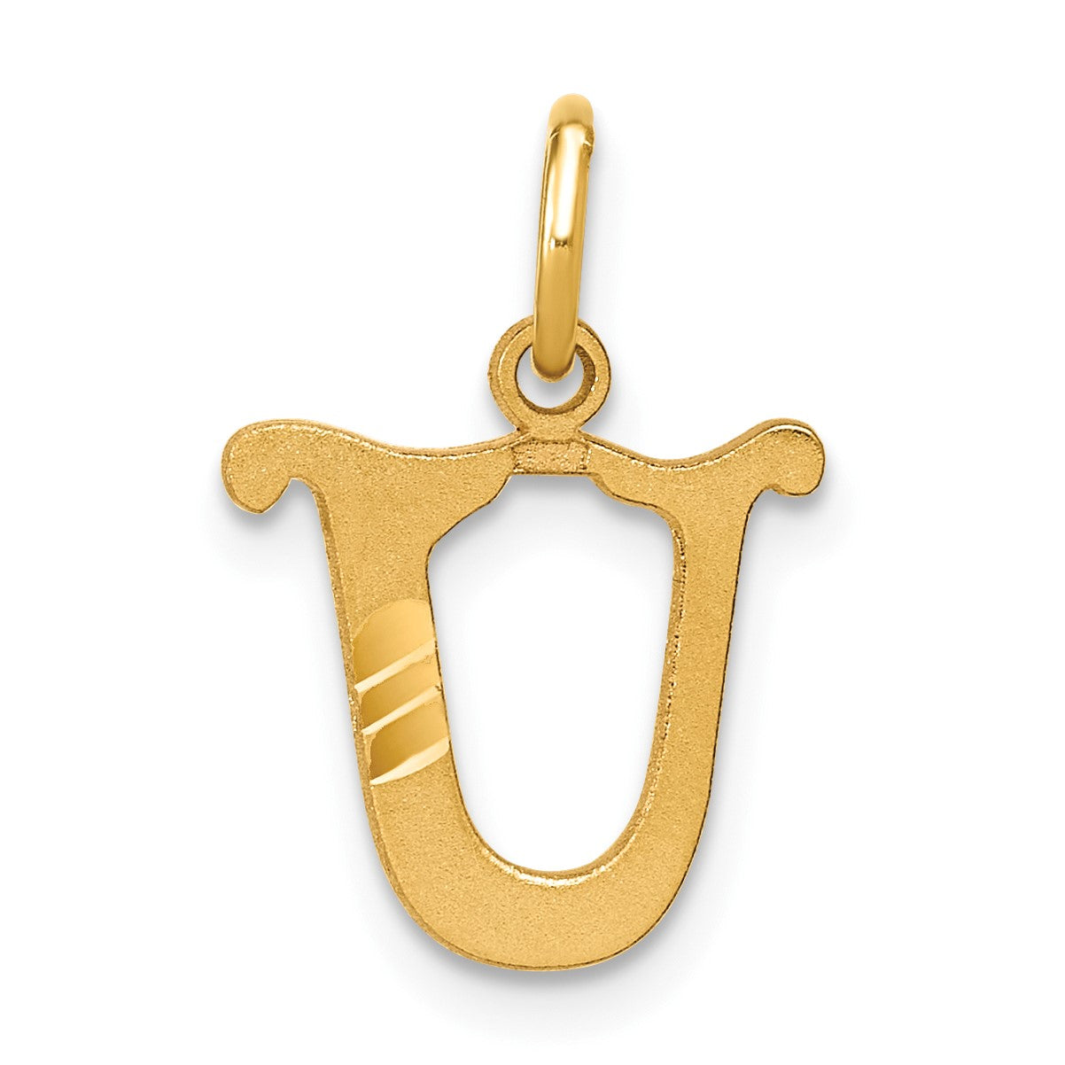 14k Letter U Initial Charm