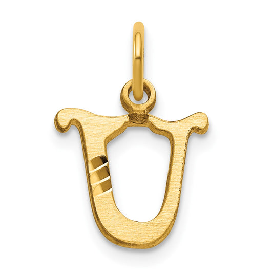 14k Letter U Initial Charm