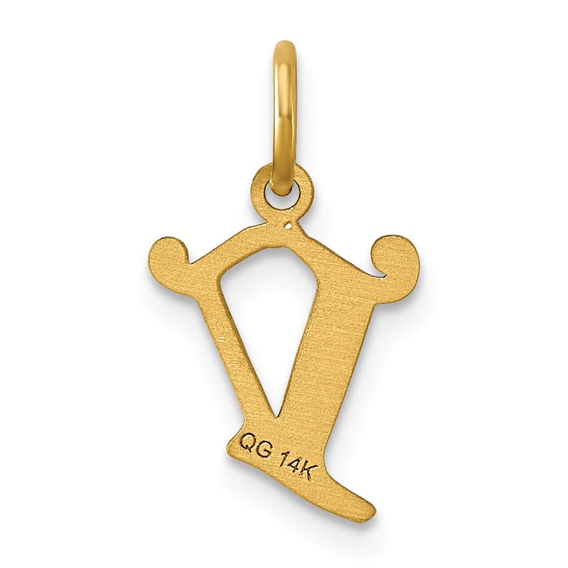 14k Letter V Initial Charm