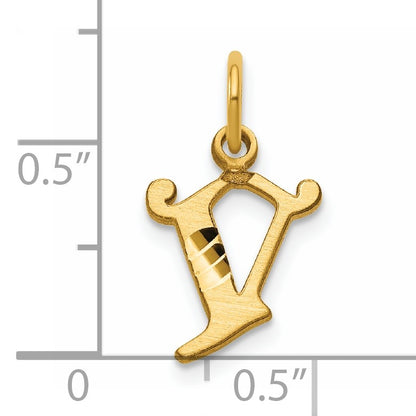 14k Letter V Initial Charm