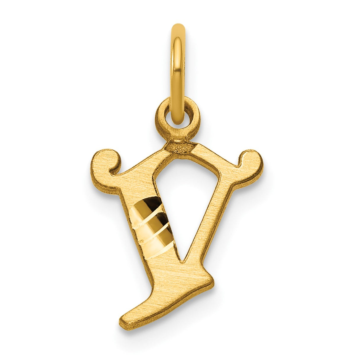 14k Letter V Initial Charm