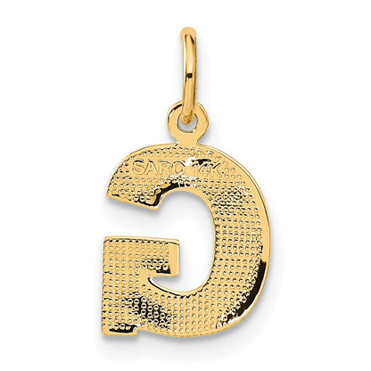 14KY Satin Diamond-cut Letter G Initial Charm