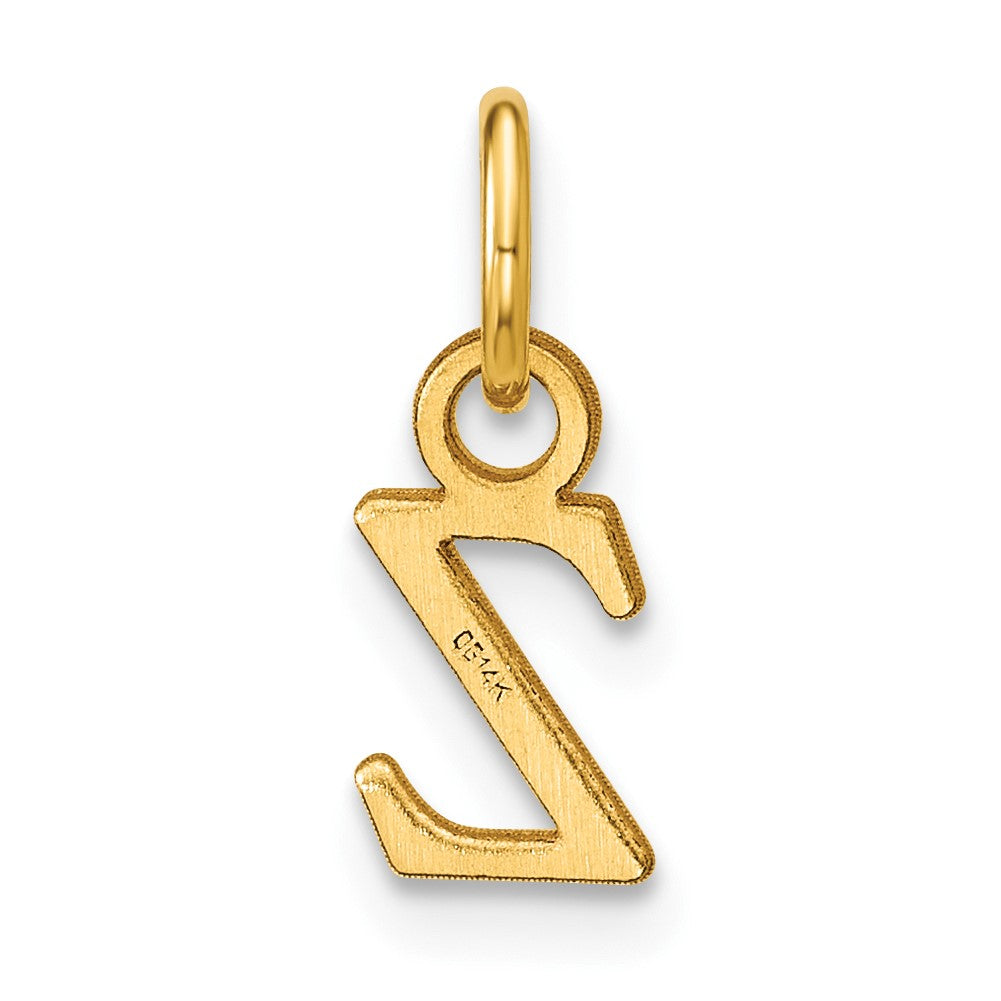 14KY Satin Diamond-cut Letter Z Initial Charm
