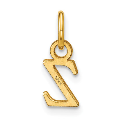 14KY Satin Diamond-cut Letter Z Initial Charm