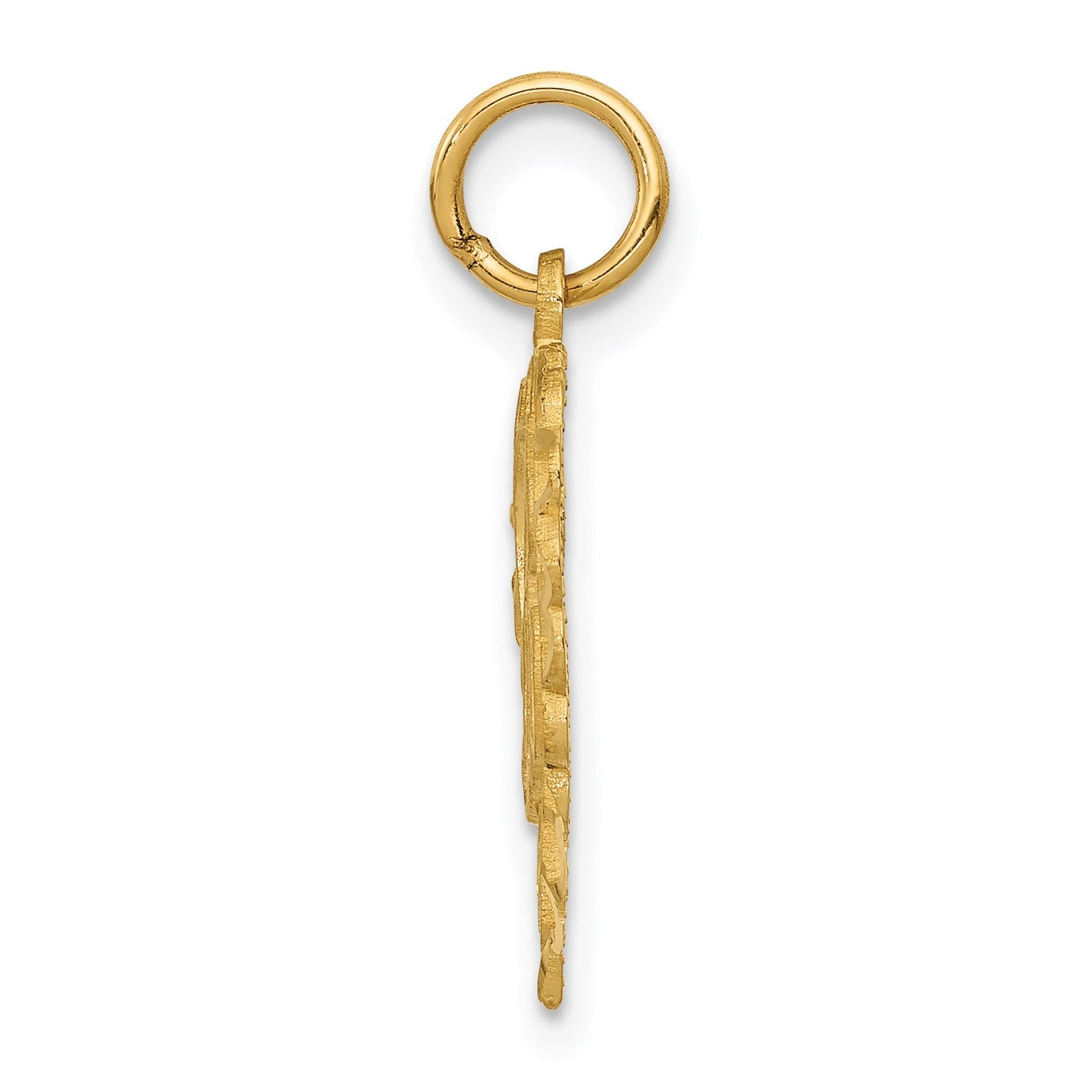 14k Heart Letter A Charm