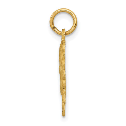 14k Heart Letter A Charm
