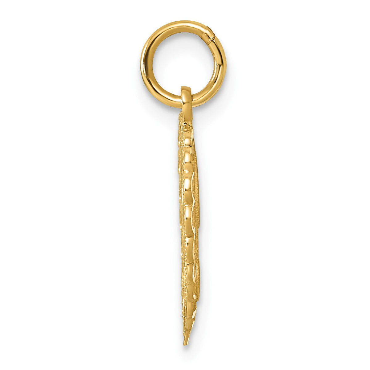 14k Heart Letter B Charm