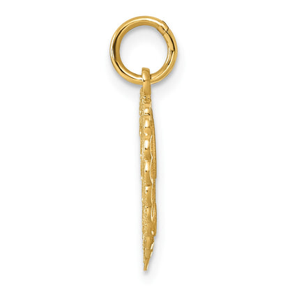 14k Heart Letter B Charm
