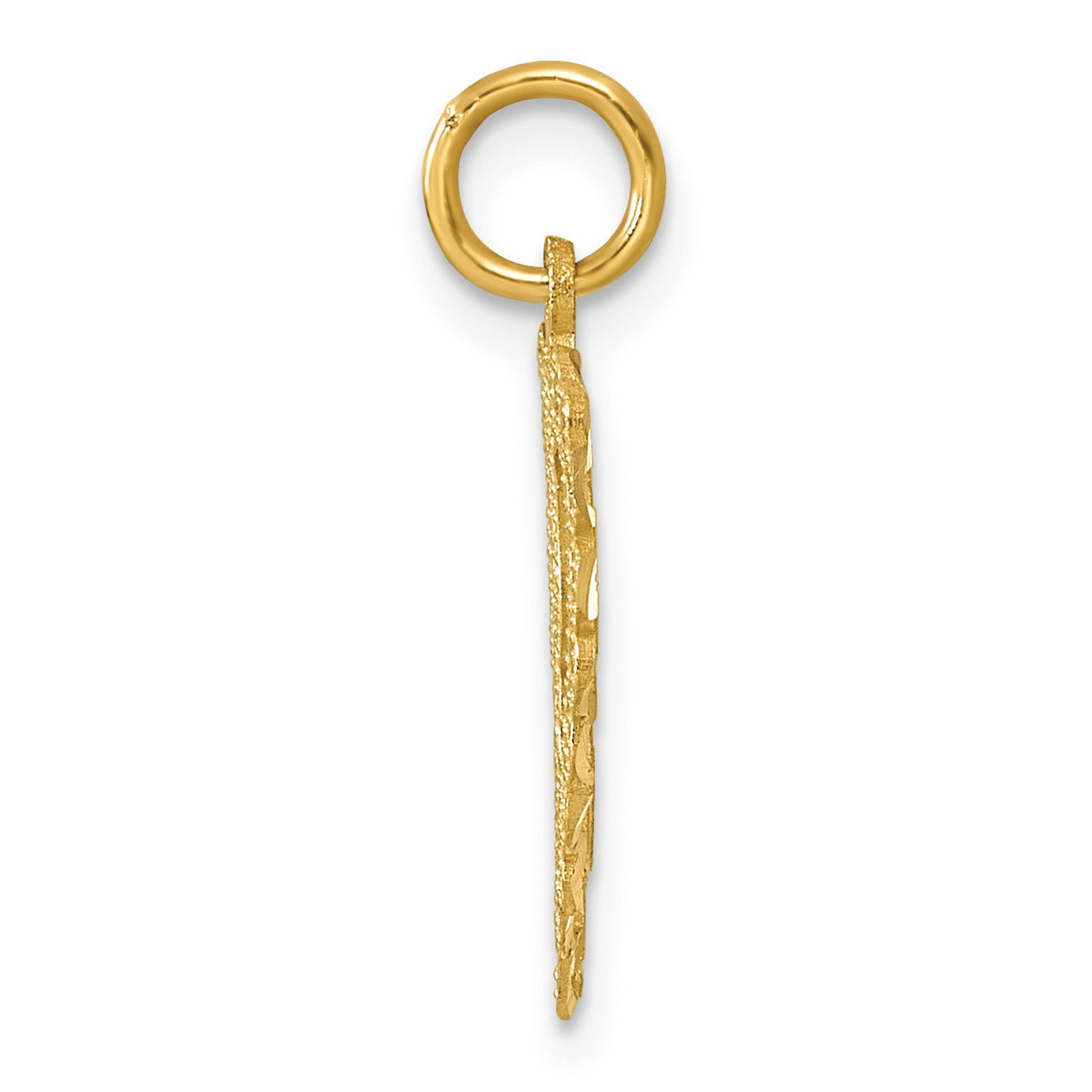 14k Heart Letter F Charm