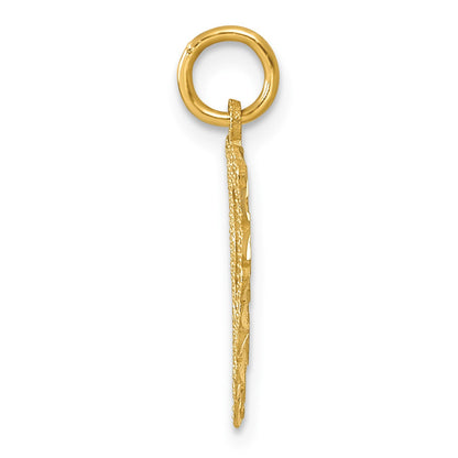 14k Heart Letter F Charm