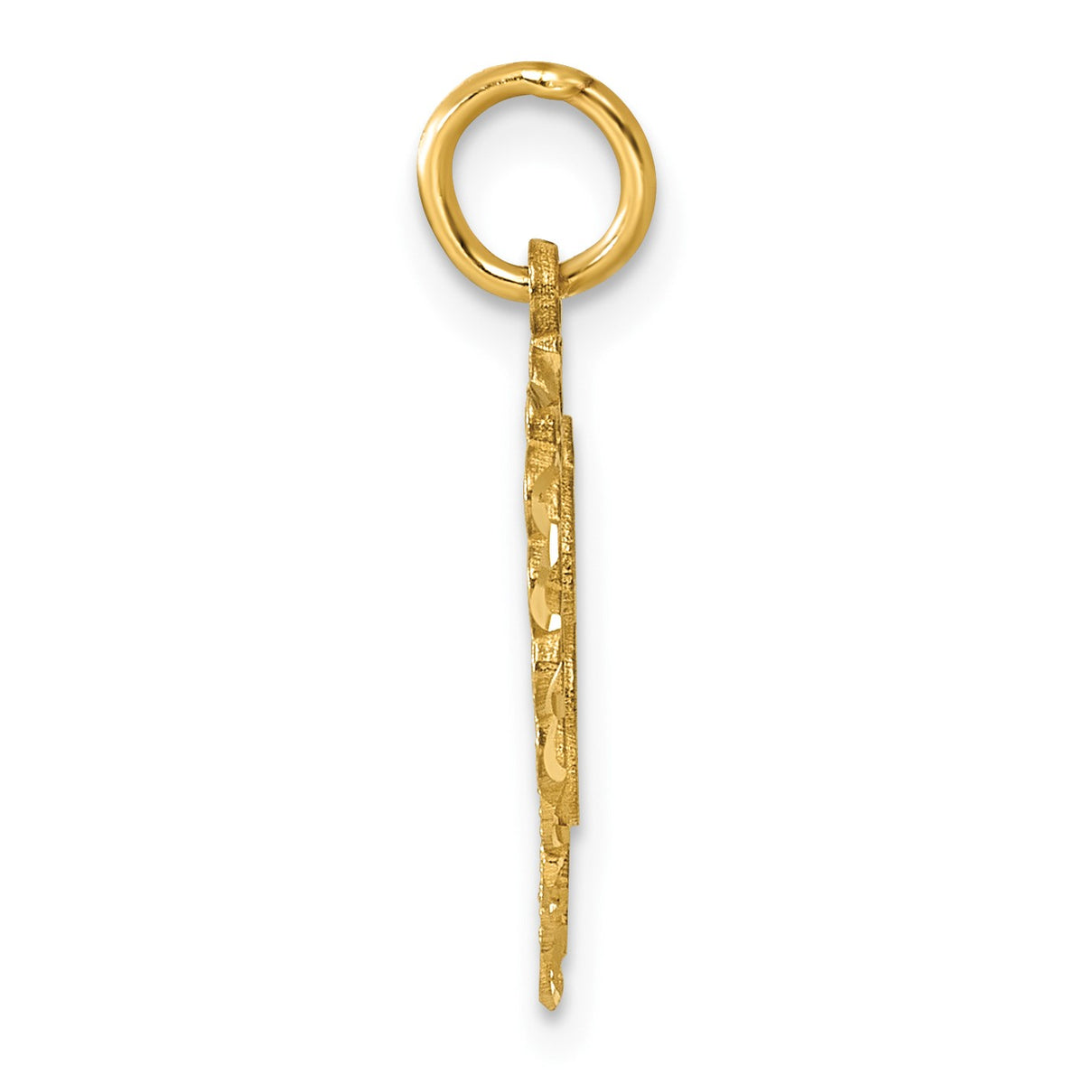 14k Heart Letter H Charm