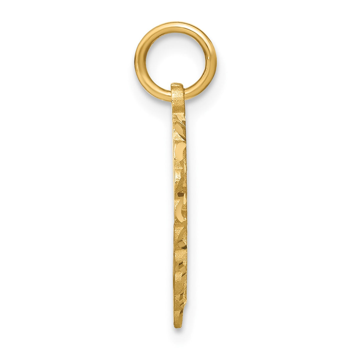 14k Heart Letter I Charm
