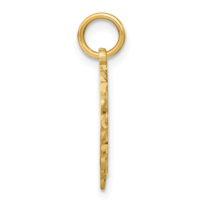14k Heart Letter I Charm