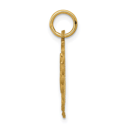 14k Heart Letter K Charm