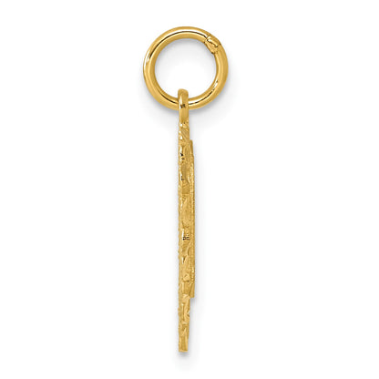 14k Heart Letter N Charm