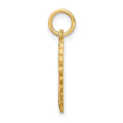 14k Heart Letter O Charm