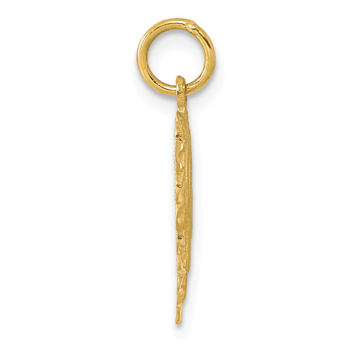14k Heart Letter R Charm