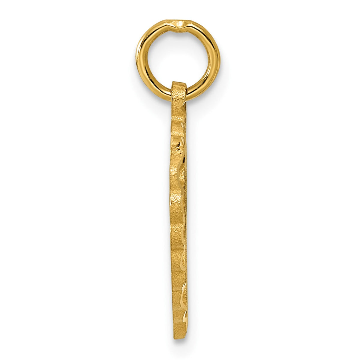 14k Heart Letter Z Charm
