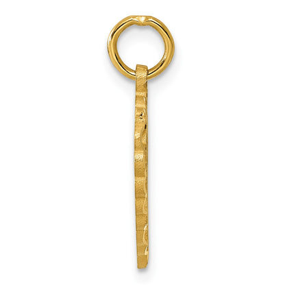 14k Heart Letter Z Charm