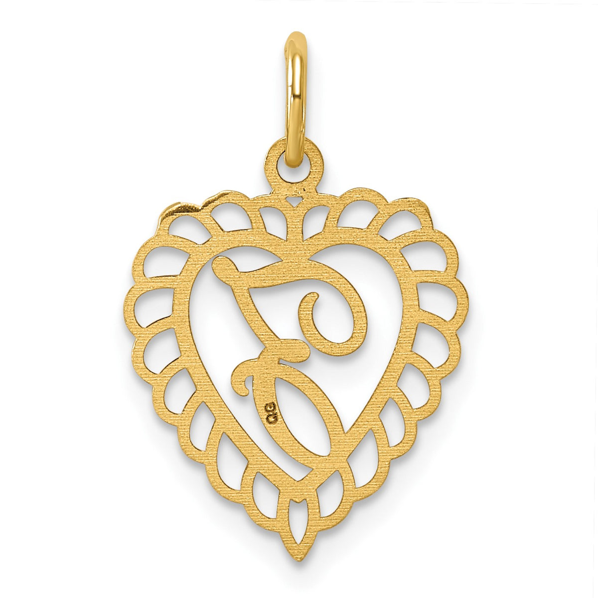 14k Heart Letter Z Charm
