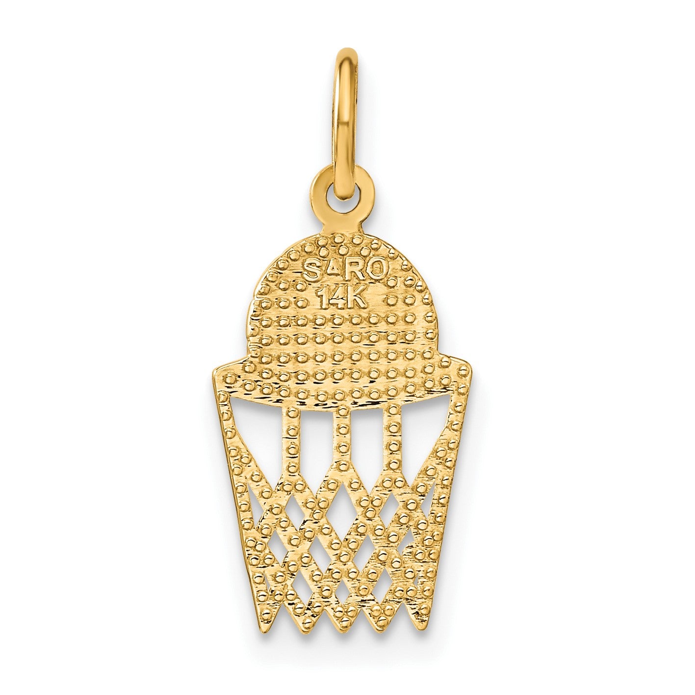 14k Basketball in Net Charm