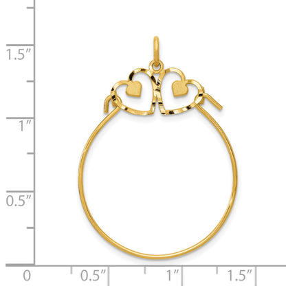14k Diamond-cut Heart Charm Holder Pendant