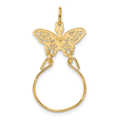 14k Filigree Butterfly Charm Holder Pendant