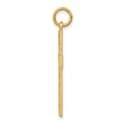 14K Diamond-cut Cross Charm