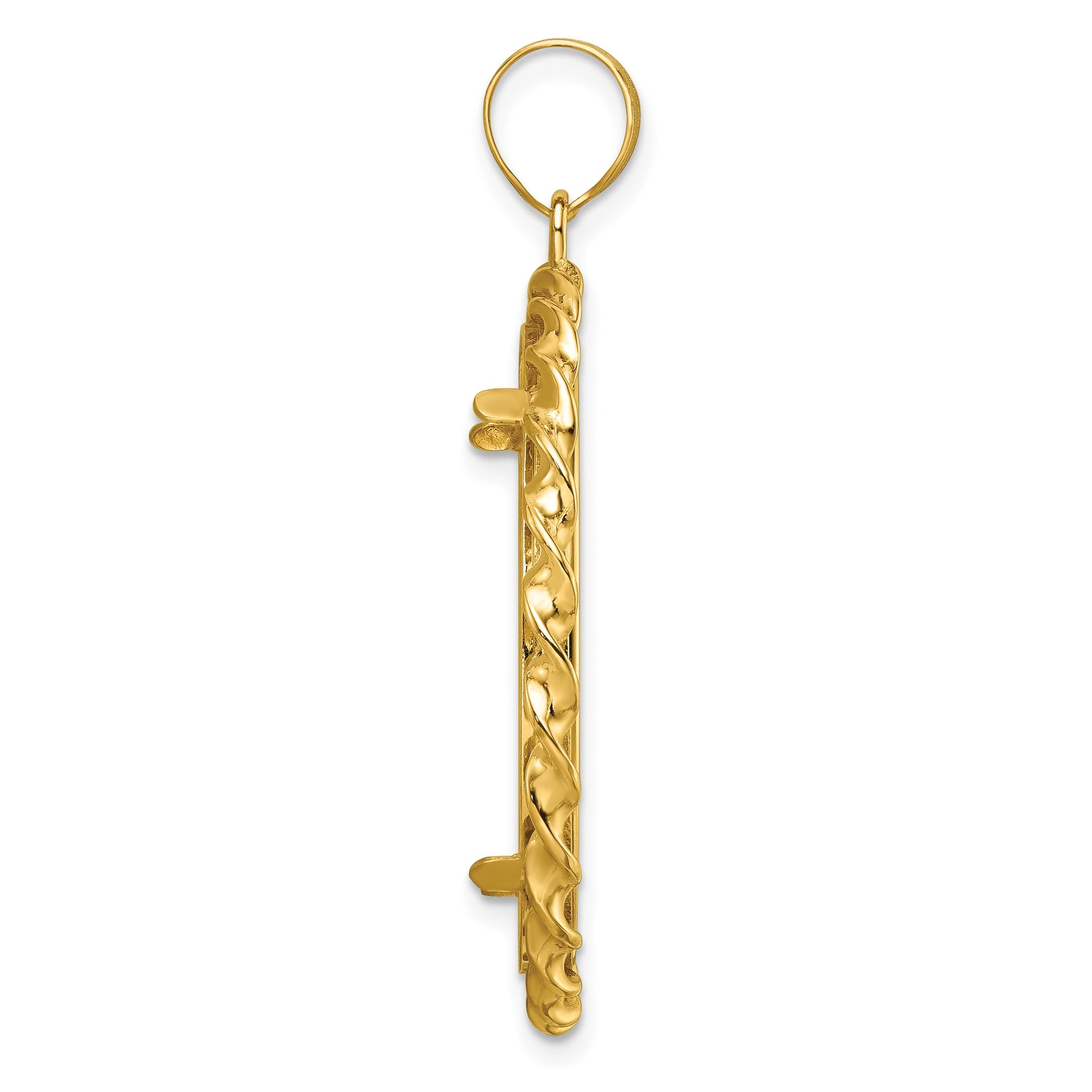 Wideband Distinguished Coin Jewelry 14k Polished Wide Twisted Wire 27.0mm Prong Coin Bezel Pendant