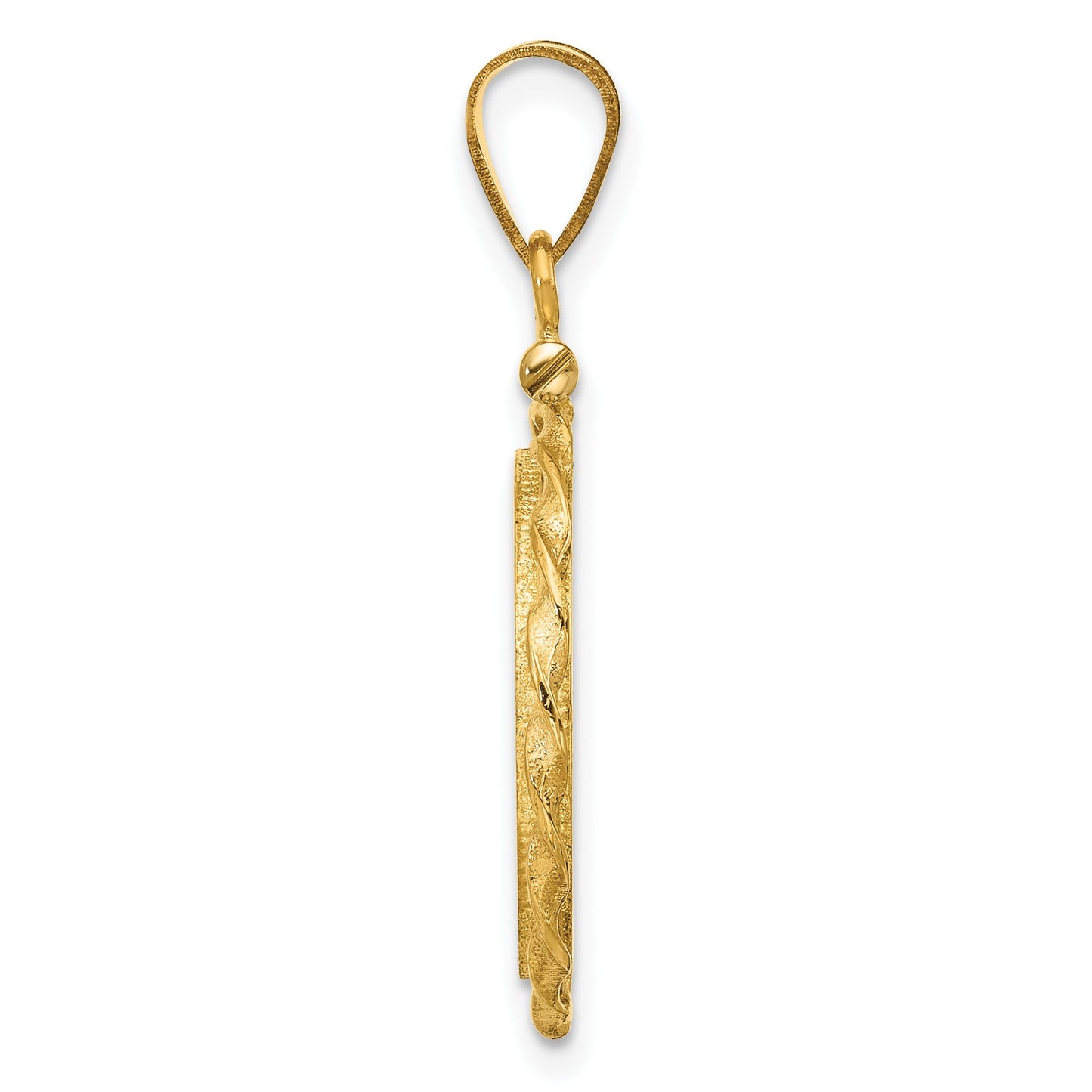 Wideband Distinguished Coin Jewelry 14k Polished Wide Twisted Wire 16.5mm x 1.35mm Screw Top Coin Bezel Pendant