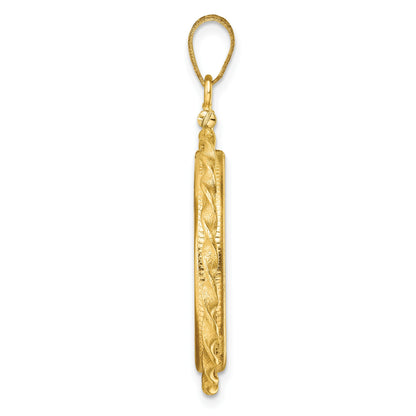 Wideband Distinguished Coin Jewelry 14k Polished Wide Twisted Wire 22.0mm x 1.9mm Screw Top Coin Bezel Pendant