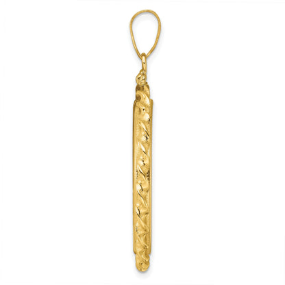 Wideband Distinguished Coin Jewelry 14k Polished Wide Twisted Wire 27.0mm x 2.35mm Screw Top Coin Bezel Pendant