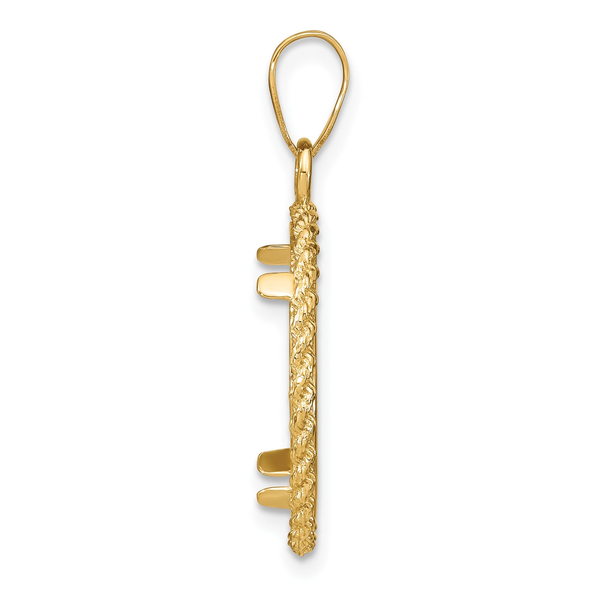 Wideband Distinguished Coin Jewelry 14k Polished with Casted Rope 16.5mm Prong Coin Bezel Pendant