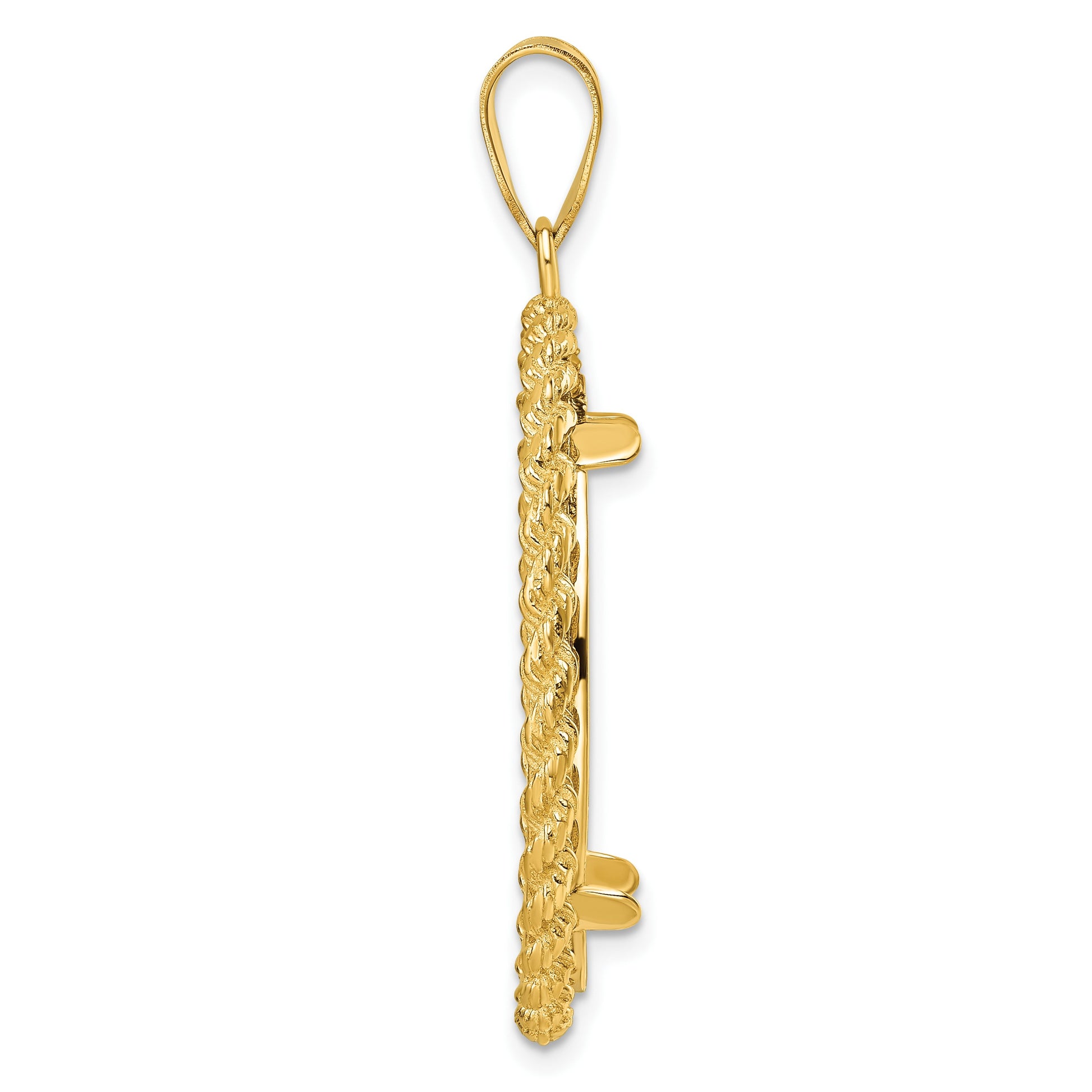 Wideband Distinguished Coin Jewelry 14k Polished with Casted Rope 27.0mm Prong Coin Bezel Pendant