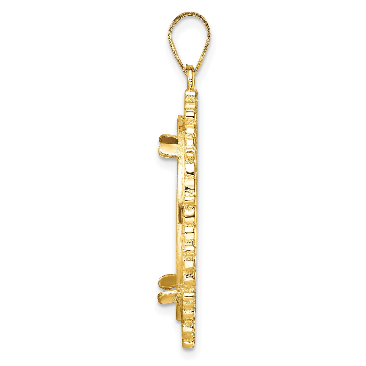 Wideband Distinguished Coin Jewelry 14k Polished Fancy 22.0mm Prong Coin Bezel Pendant