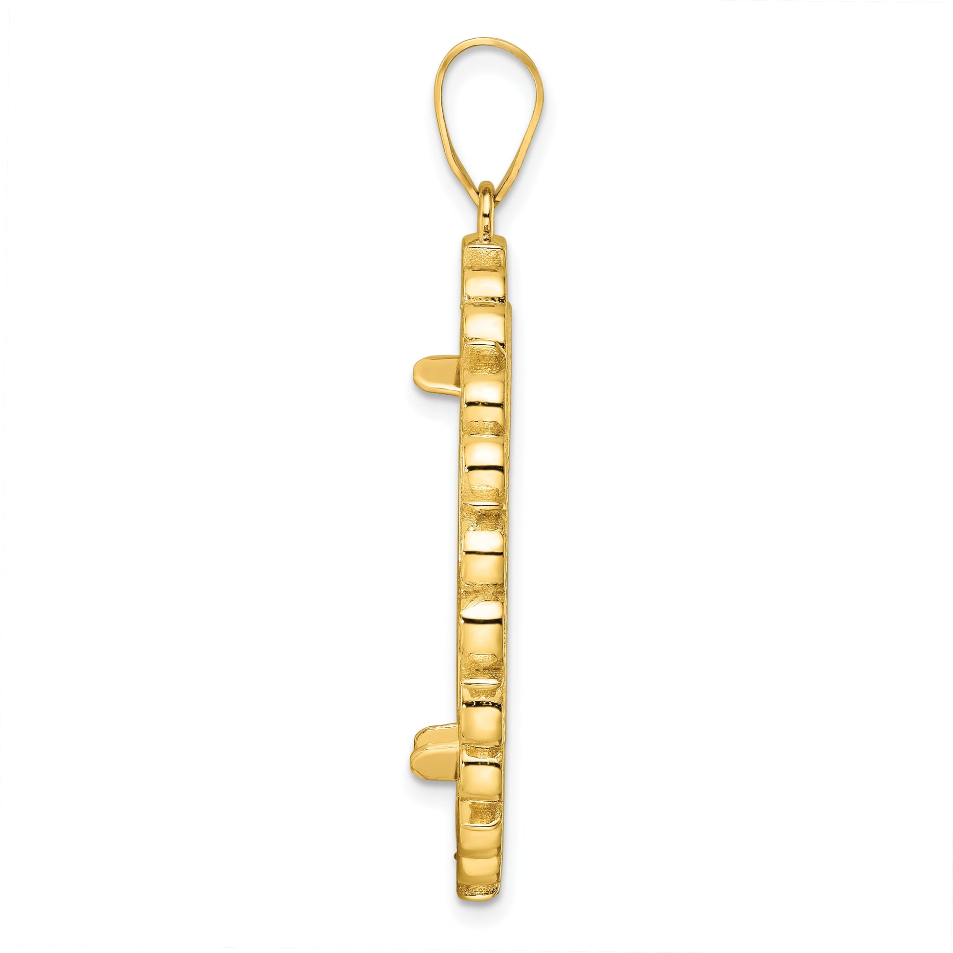 Wideband Distinguished Coin Jewelry 14k Polished and Diamond-cut Fancy 27.0mm Prong Coin Bezel Pendant