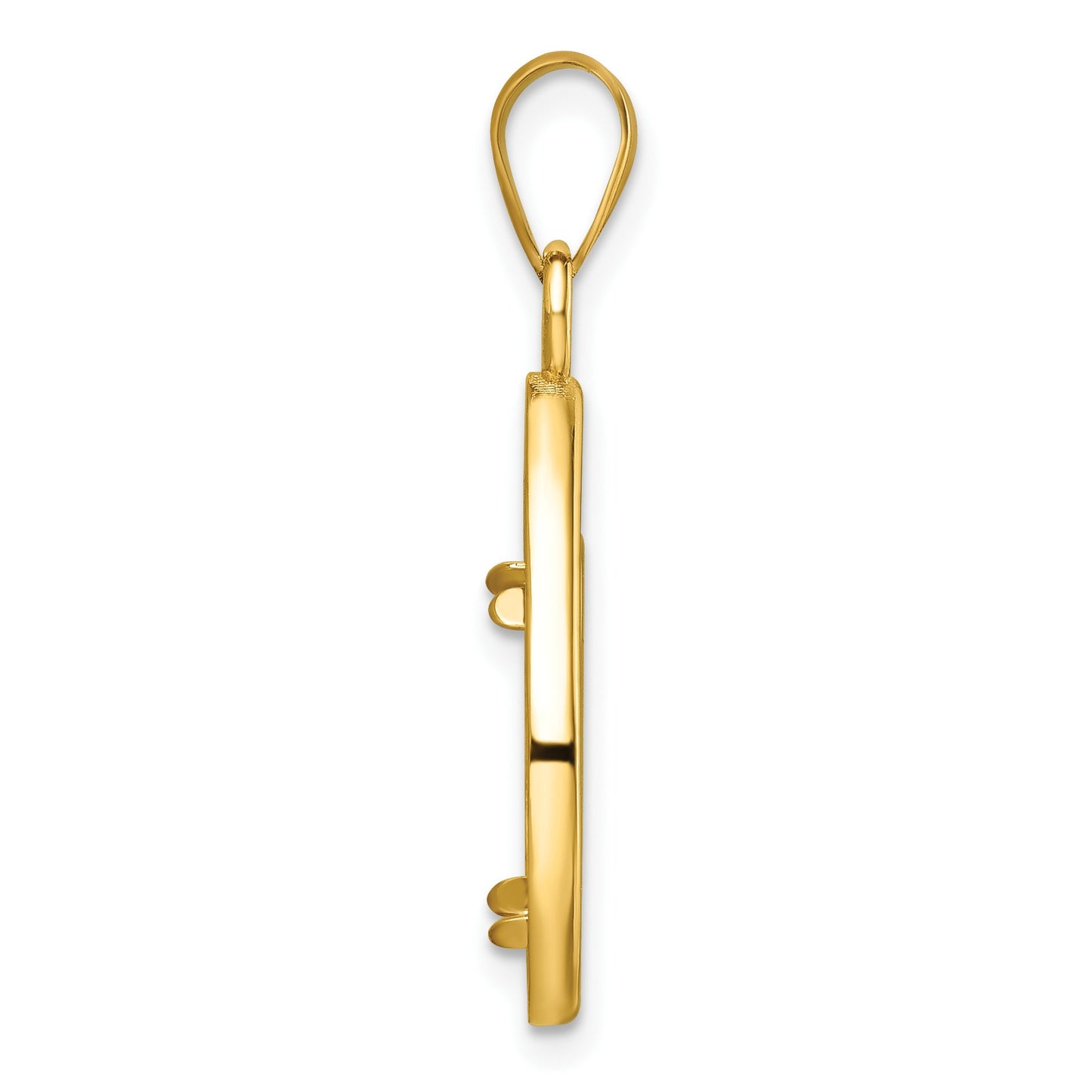 Wideband Distinguished Coin Jewelry 14k Polished Lightweight Teardrop 14.0mm Prong Coin Bezel Pendant