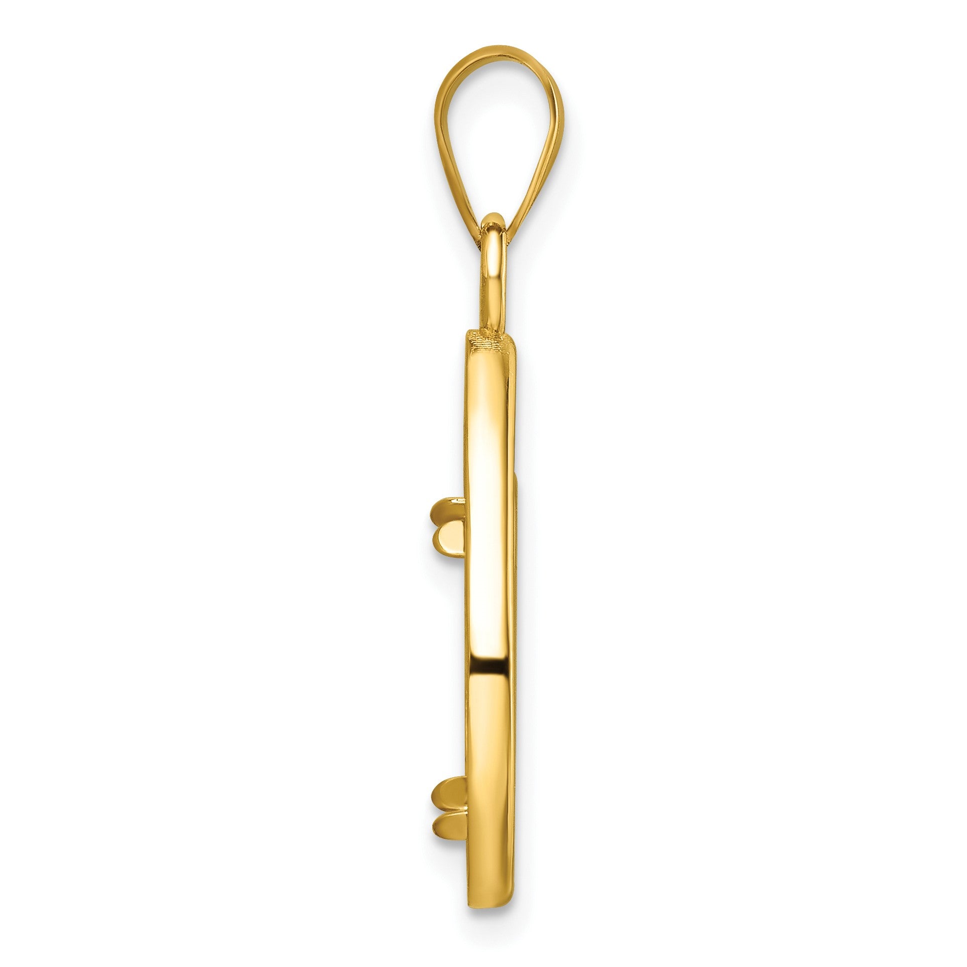 Wideband Distinguished Coin Jewelry 14k Polished Lightweight Teardrop 14.0mm Prong Coin Bezel Pendant