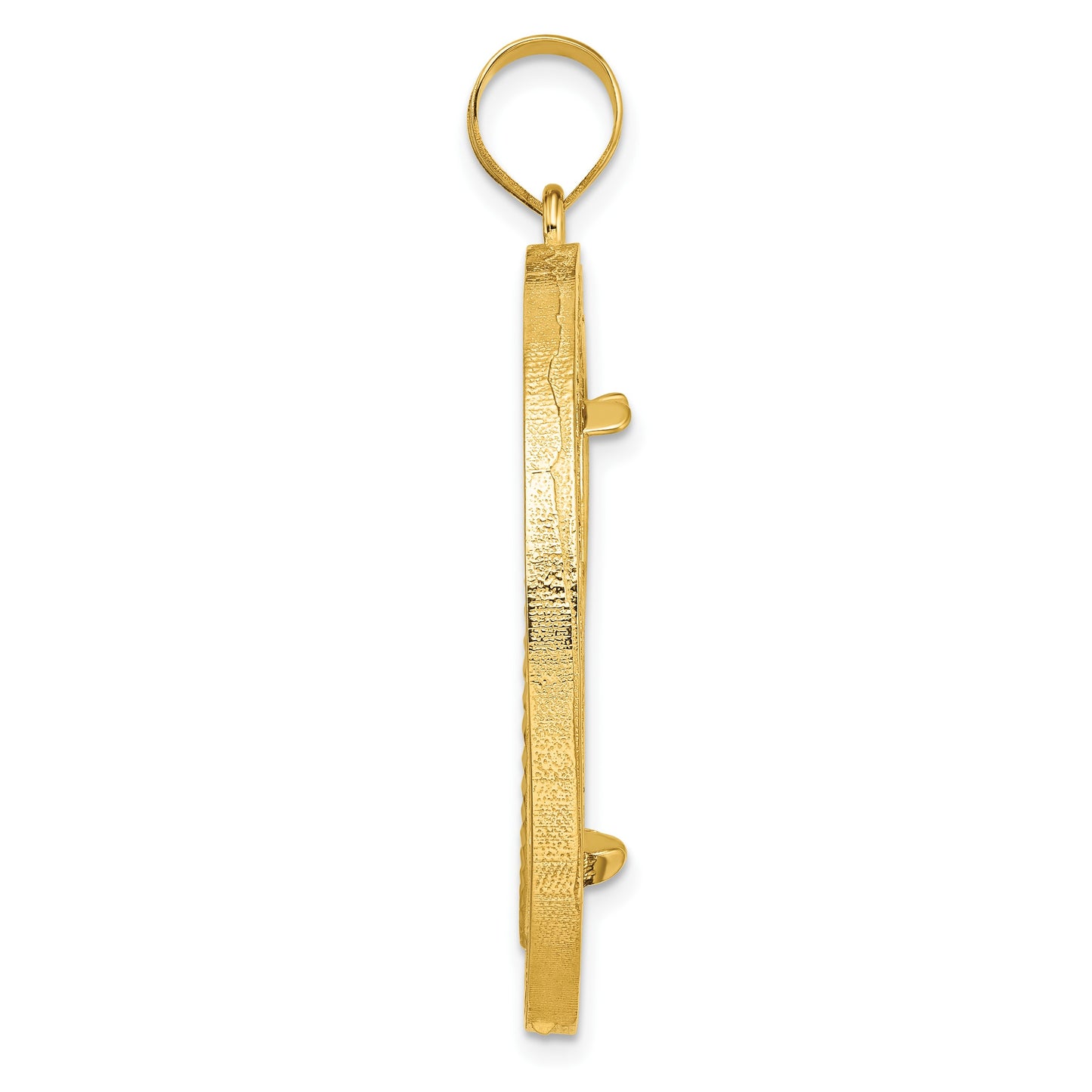 Wideband Distinguished Coin Jewelry 14k Polished and Diamond-cut Fancy Wire 27.0mm Prong Coin Bezel Pendant