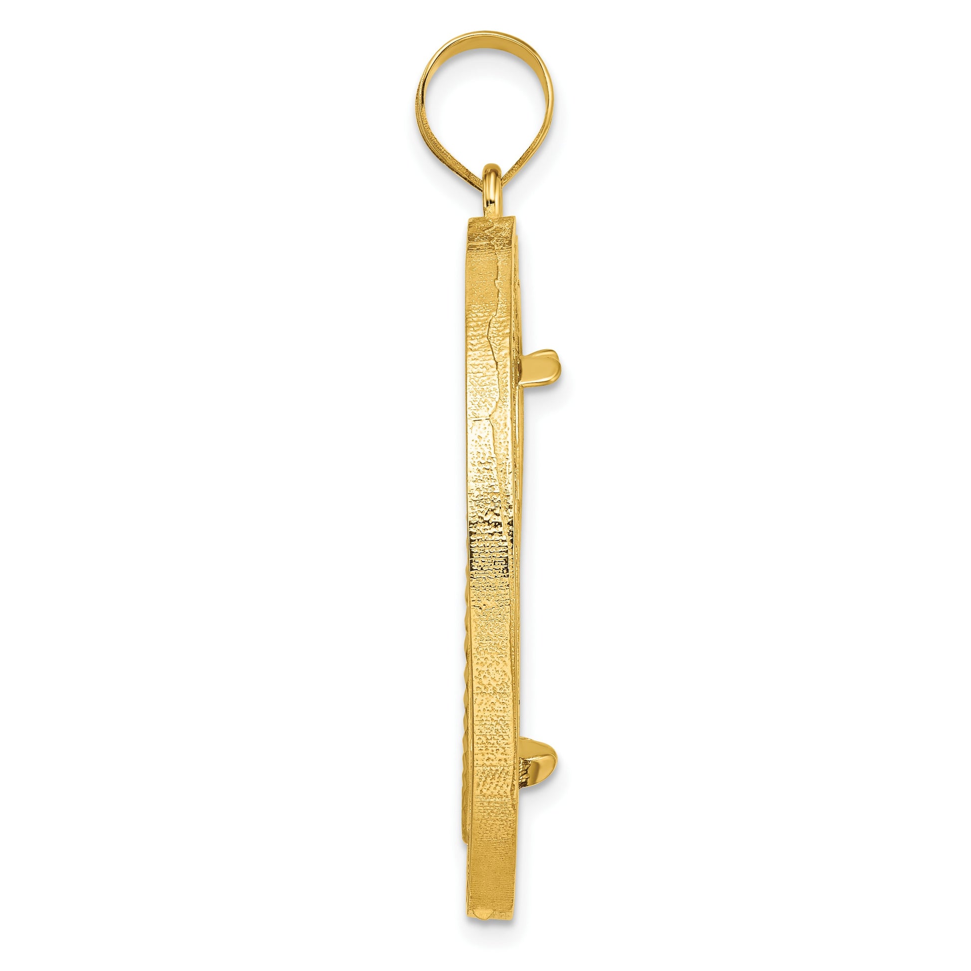 Wideband Distinguished Coin Jewelry 14k Polished and Diamond-cut Fancy Wire 27.0mm Prong Coin Bezel Pendant
