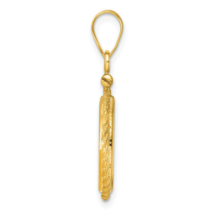 Wideband Distinguished Coin Jewelry 14k Polished Casted Rope 14.0mm x 1.1mm Screw Top Coin Bezel Pendant