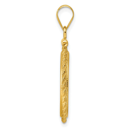 Wideband Distinguished Coin Jewelry 14k Polished Casted Rope 18.0mm x 1.35mm Screw Top Coin Bezel Pendant