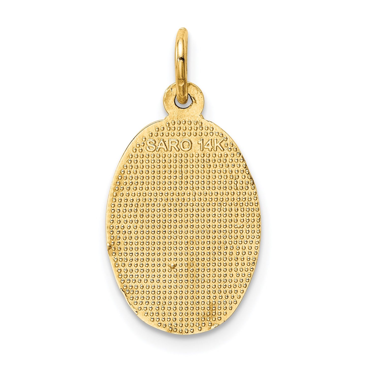 14k Polished Saint Christopher Medal Oval Charm