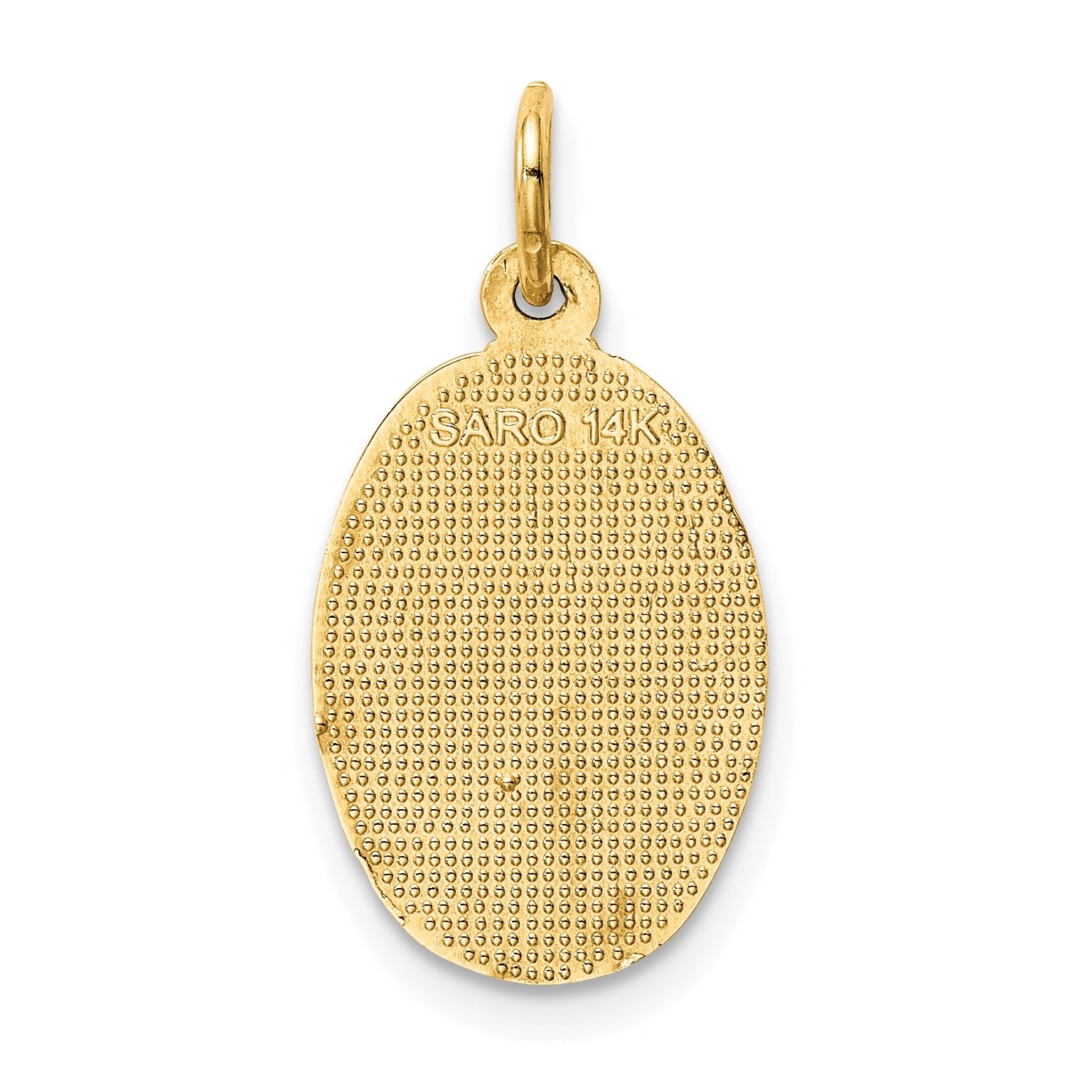 14k Polished Saint Christopher Medal Oval Charm