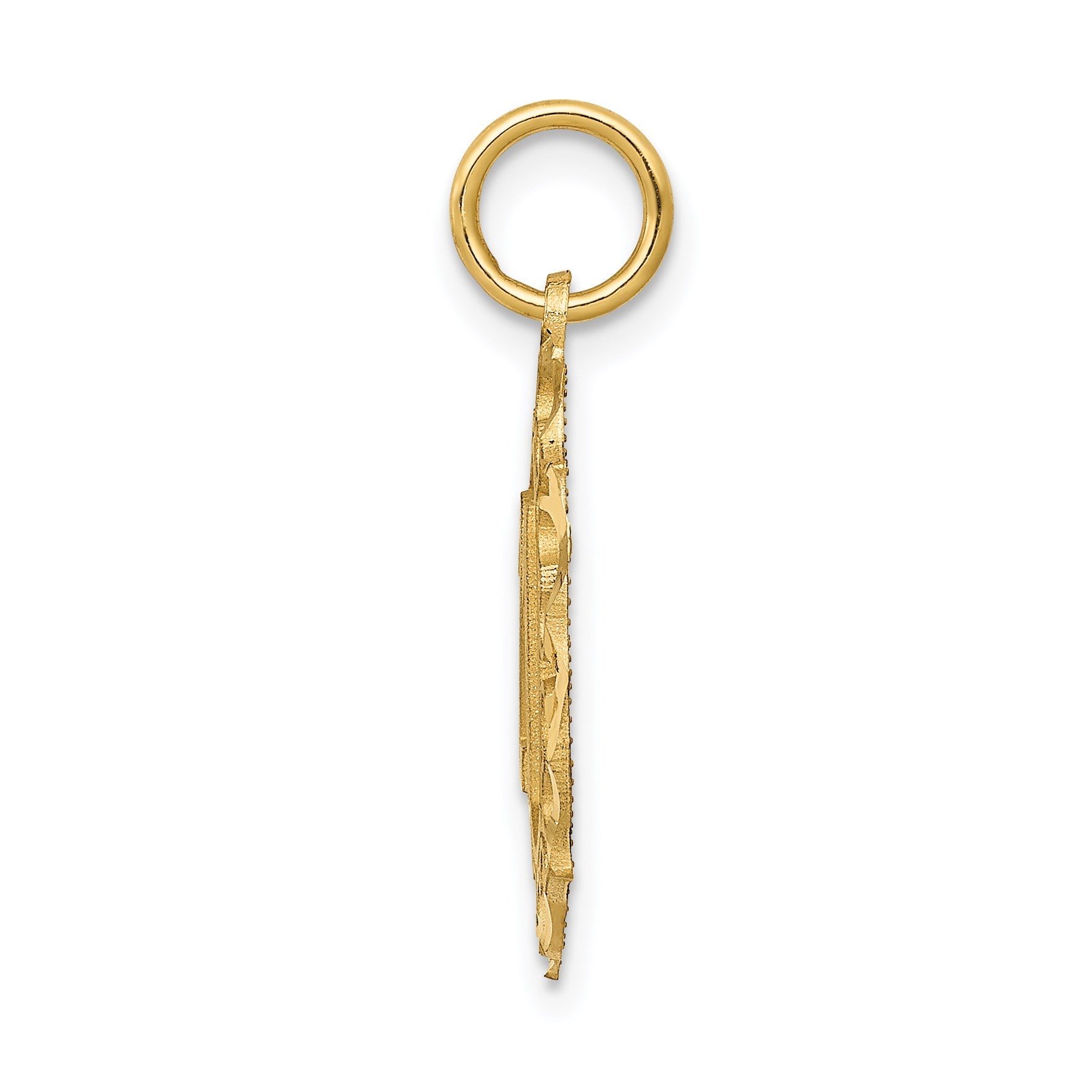 14k Diamond-cut 21 in Oval Pendant