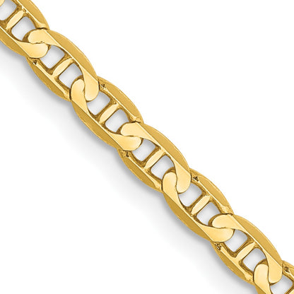 14K 20 inch 3mm Concave Anchor with Lobster Clasp Chain