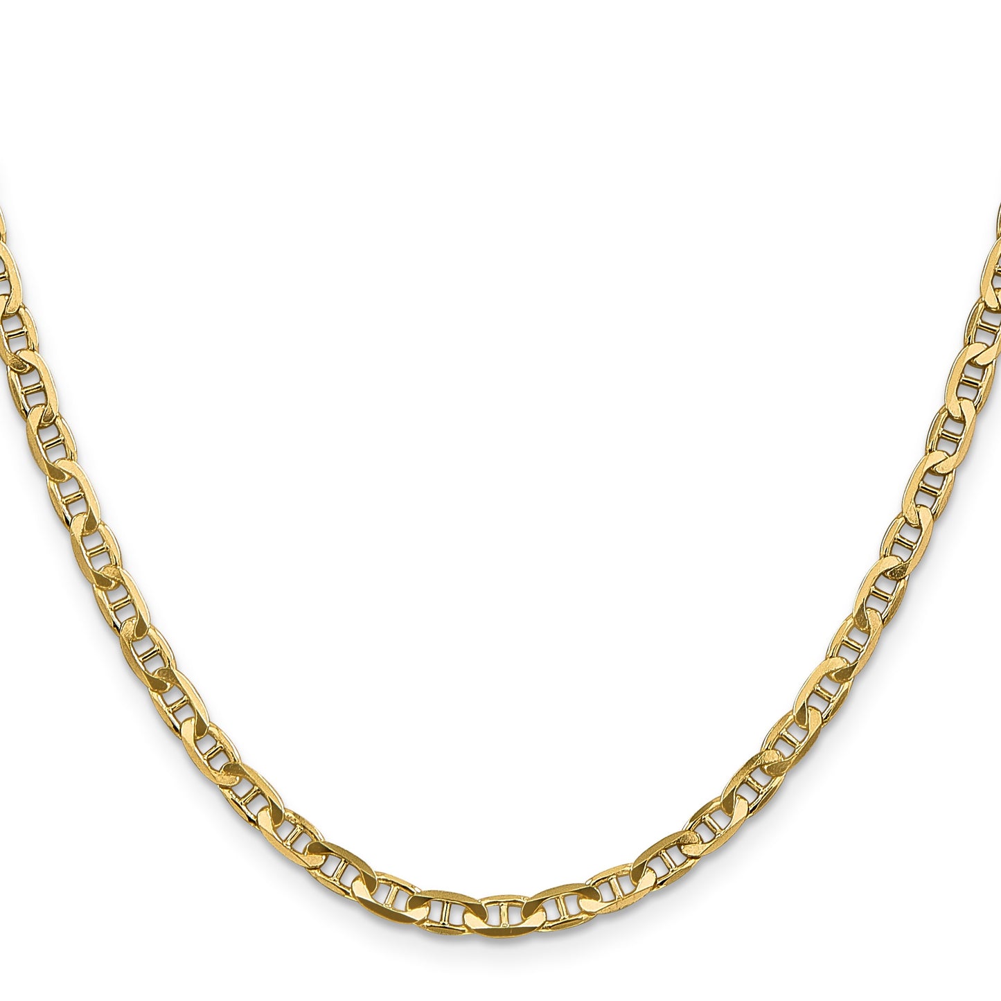 14K 26 inch 3.75mm Concave Anchor with Lobster Clasp Chain