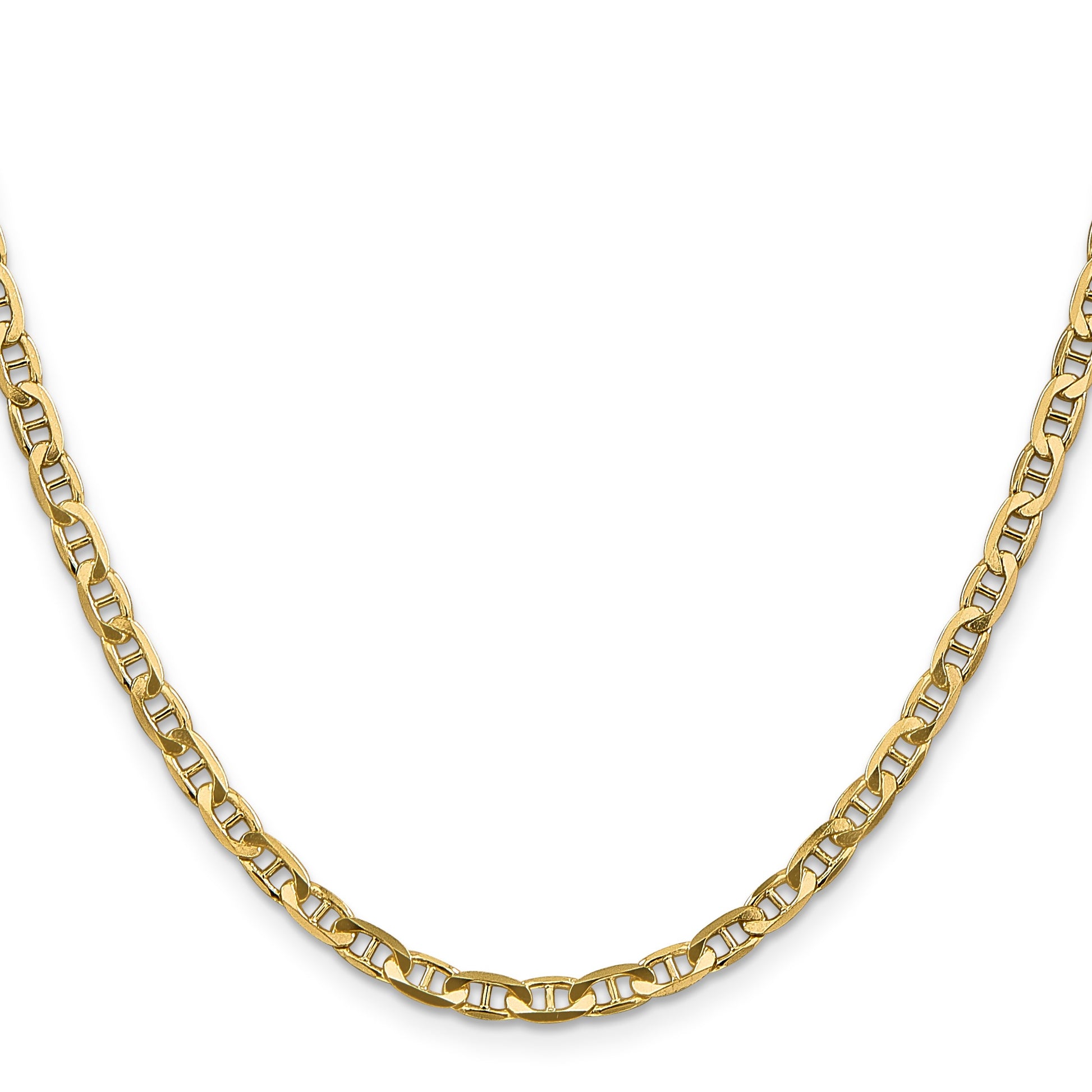 14K 26 inch 3.75mm Concave Anchor with Lobster Clasp Chain